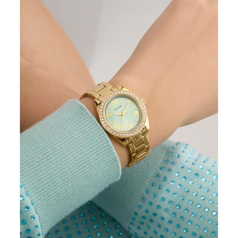 Guess Ladies Gold Tone Analog Watch