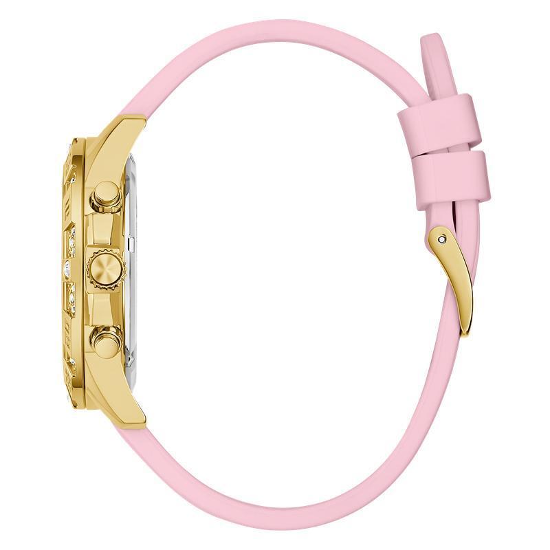 Guess Ladies Pink Gold Tone Analog Watch