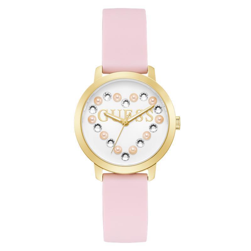 Guess Ladies Pink Gold Tone Analog Watch
