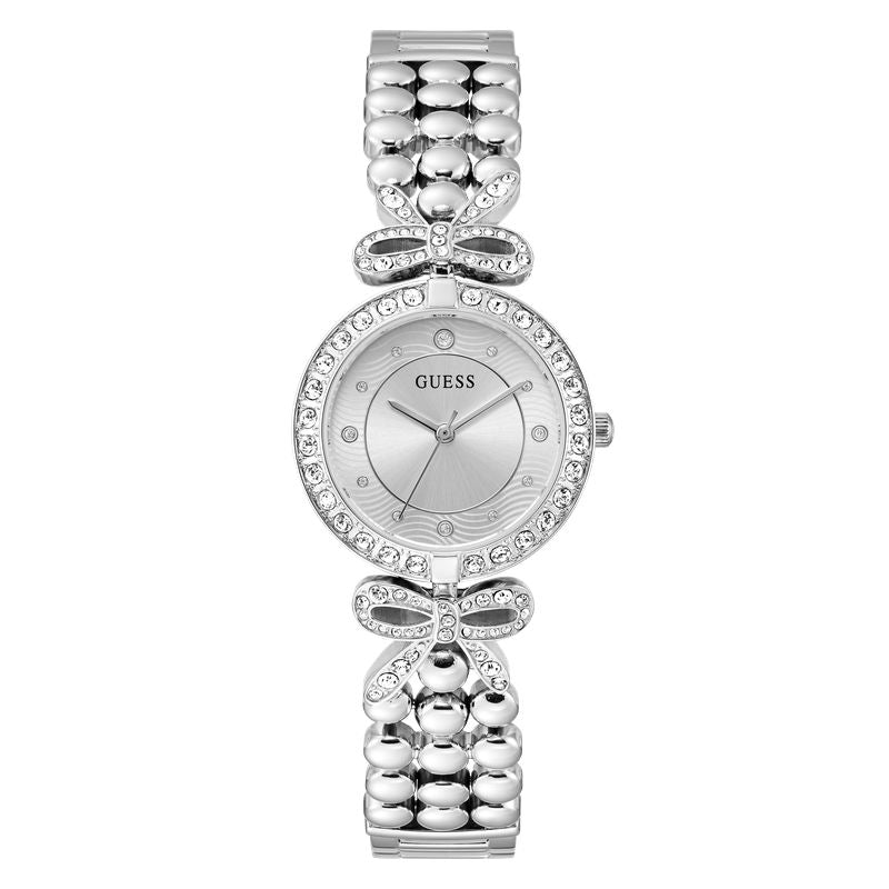Guess Ladies Ribbon Silver Dial Watch
