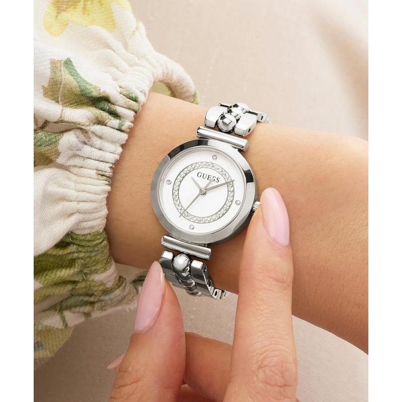 Guess Ladies Silver Tone Stainless Steel Analog Watch