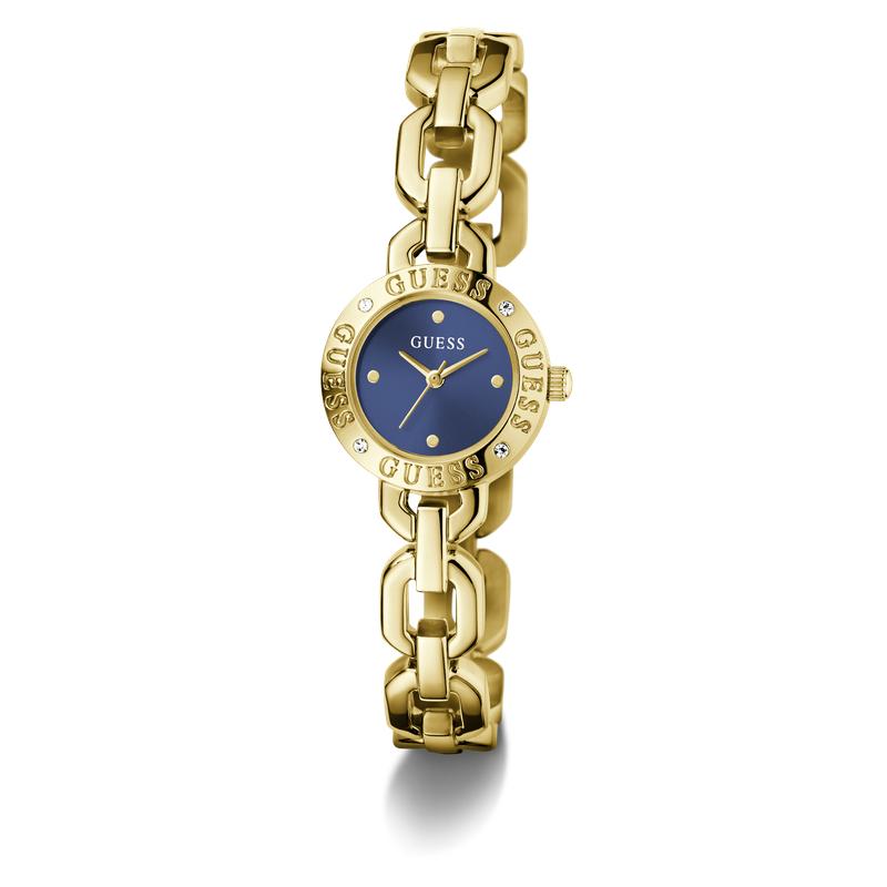 Guess Ladies Siren Gold Tone Analog Watch with Blue Dial