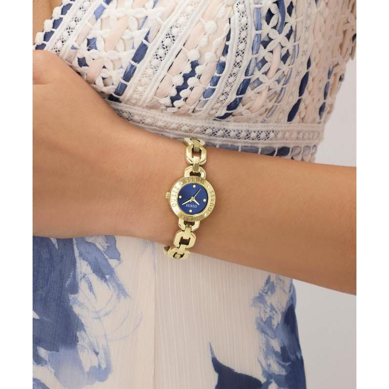 Guess Ladies Siren Gold Tone Analog Watch with Blue Dial
