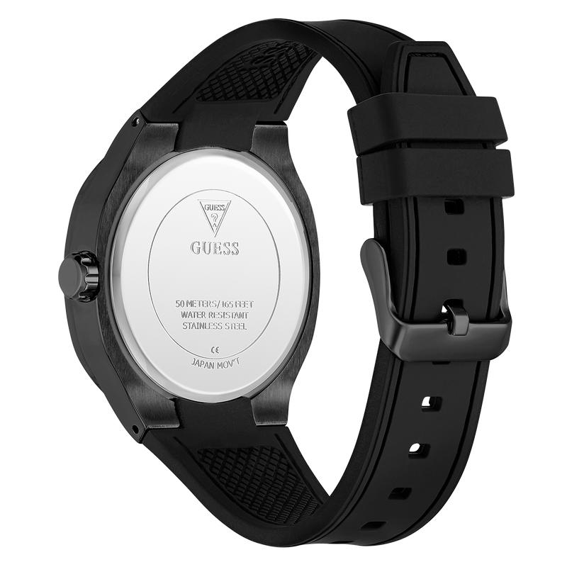 Guess Men's Black Analog Watch with Textured Dial