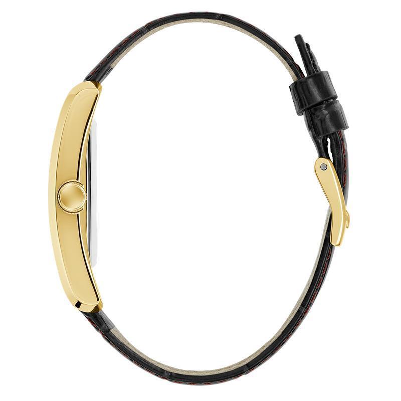 Guess Men's Black Gold Tone Analog Watch with Green Dial