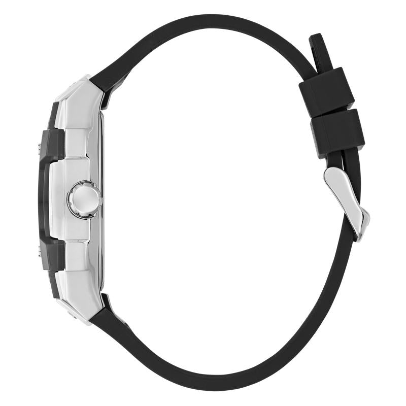 Guess Men's Black Strap Red Dial Multifunction Watch