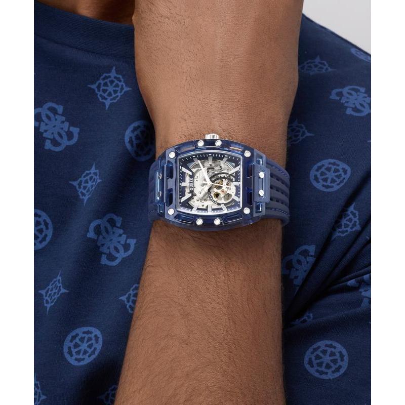 Guess Men's Blue Analog Automatic Watch