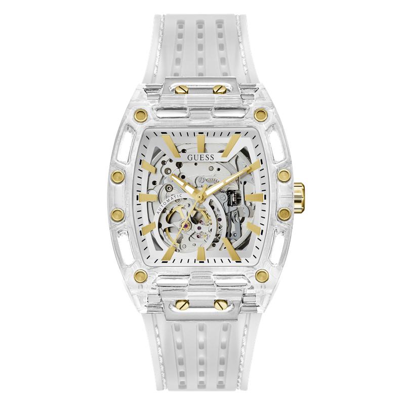 Guess Men's Clear Analog Automatic Watch