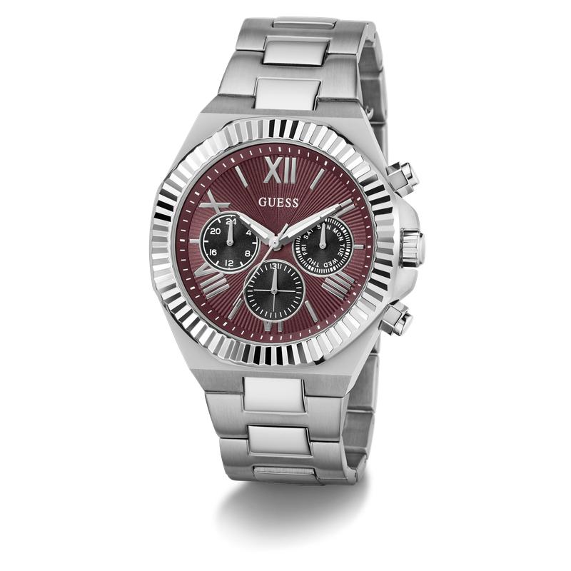 Guess Men's Equity Silver Tone Analog Watch