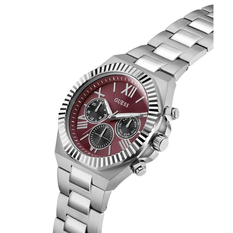 Guess Men's Equity Silver Tone Analog Watch