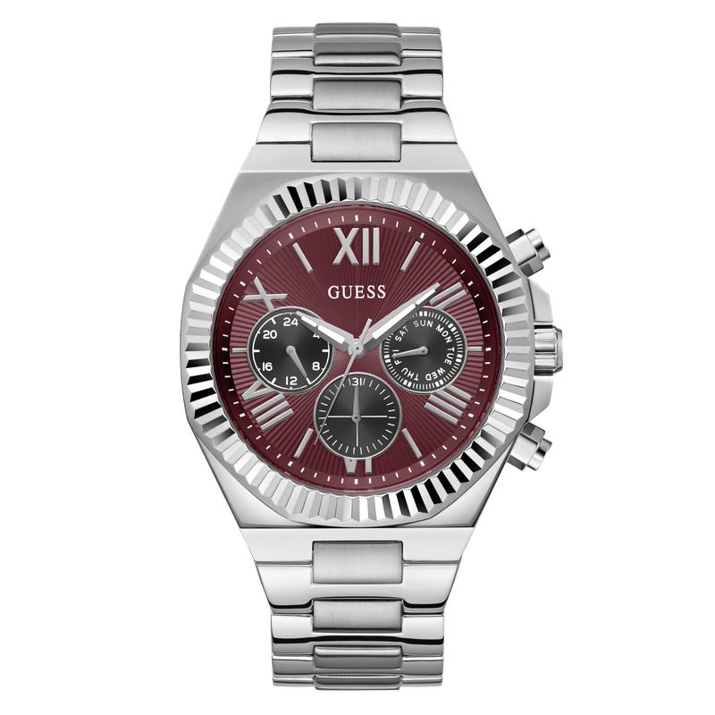 Guess Men's Equity Silver Tone Analog Watch