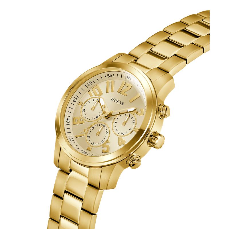 Guess Men's Gold-Tone Analog Watch with Champagne Dial