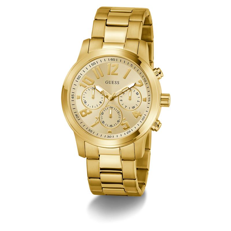 Guess Men's Gold-Tone Analog Watch with Champagne Dial