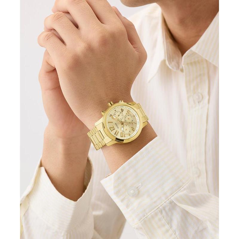 Guess Men's Gold-Tone Analog Watch with Champagne Dial