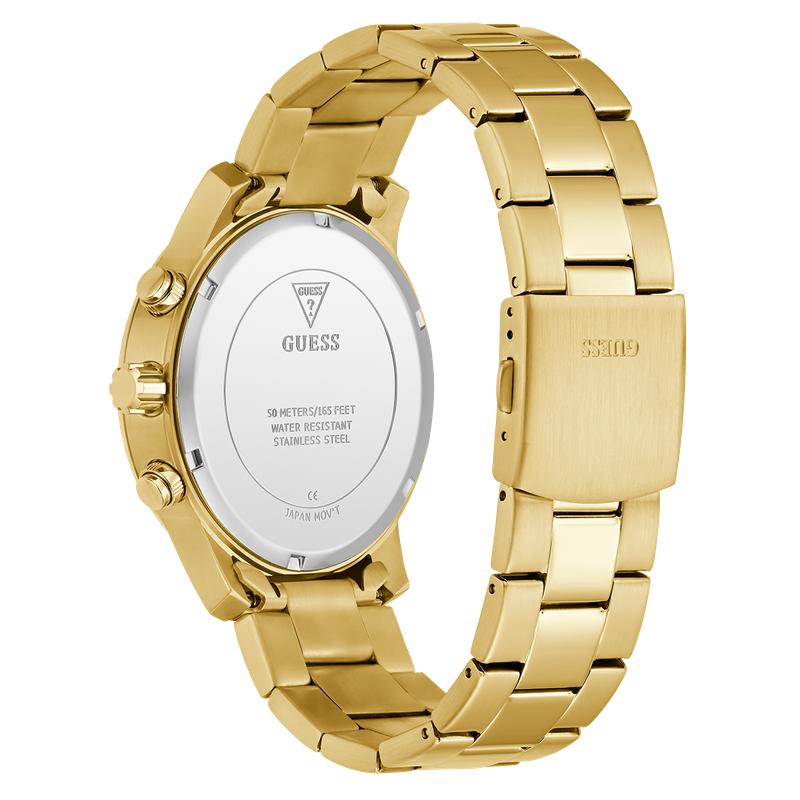 Guess Men's Gold-Tone Analog Watch with Champagne Dial