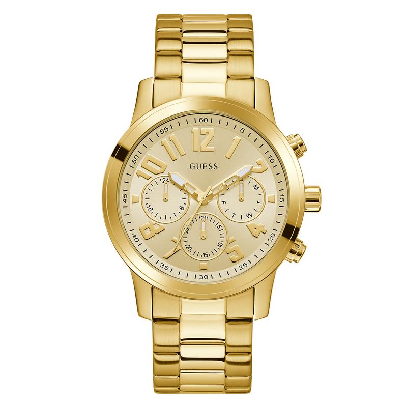 Guess Men's Gold-Tone Analog Watch with Champagne Dial