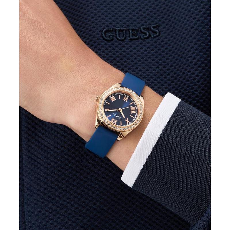Guess Mini Luna Blue Rose Gold Analog Watch