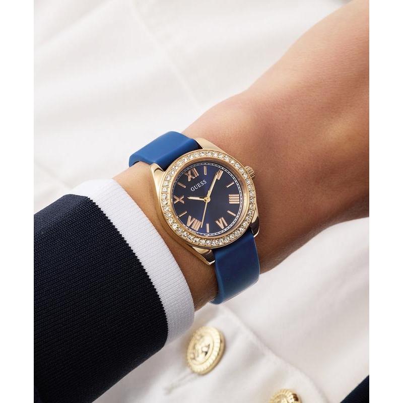 Guess Mini Luna Blue Rose Gold Analog Watch