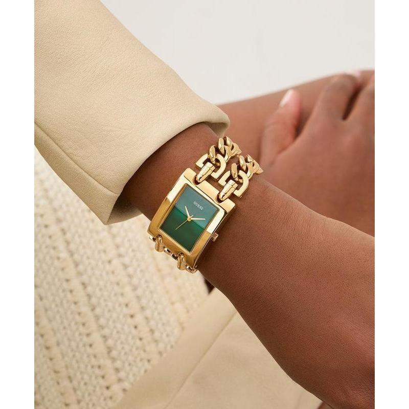 Guess Mod Heavy Metal Ladies Gold Tone Analog Watch