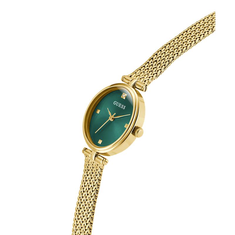 Guess Ruby Gold Tone Mesh Bracelet Analog Watch