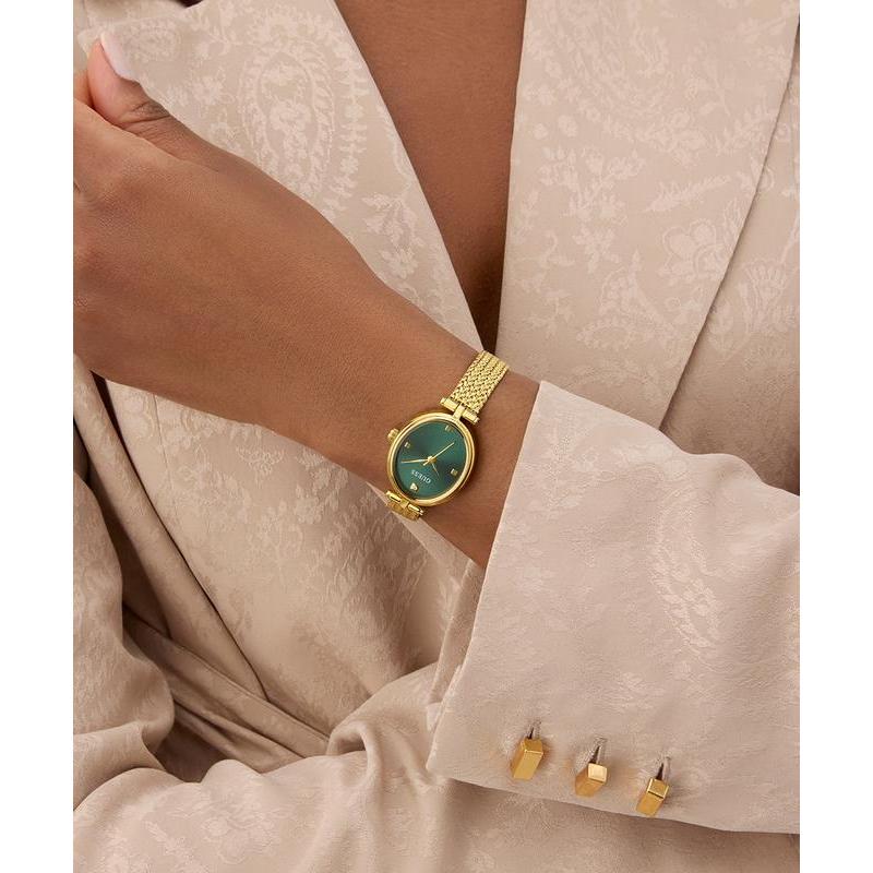 Guess Ruby Gold Tone Mesh Bracelet Analog Watch