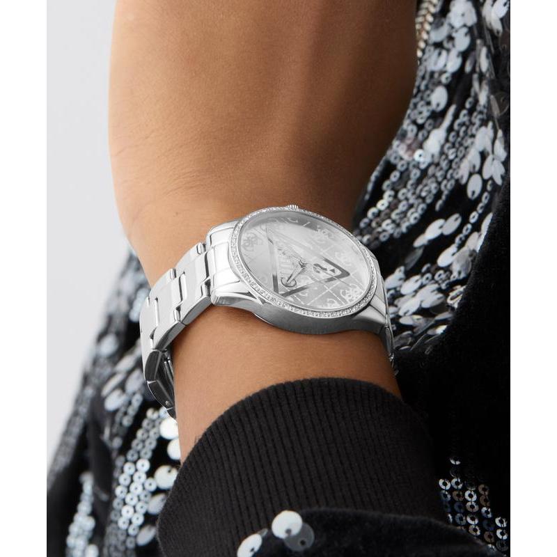 Guess Silver Tone Analog Quartz Watch – Stoned Bezel