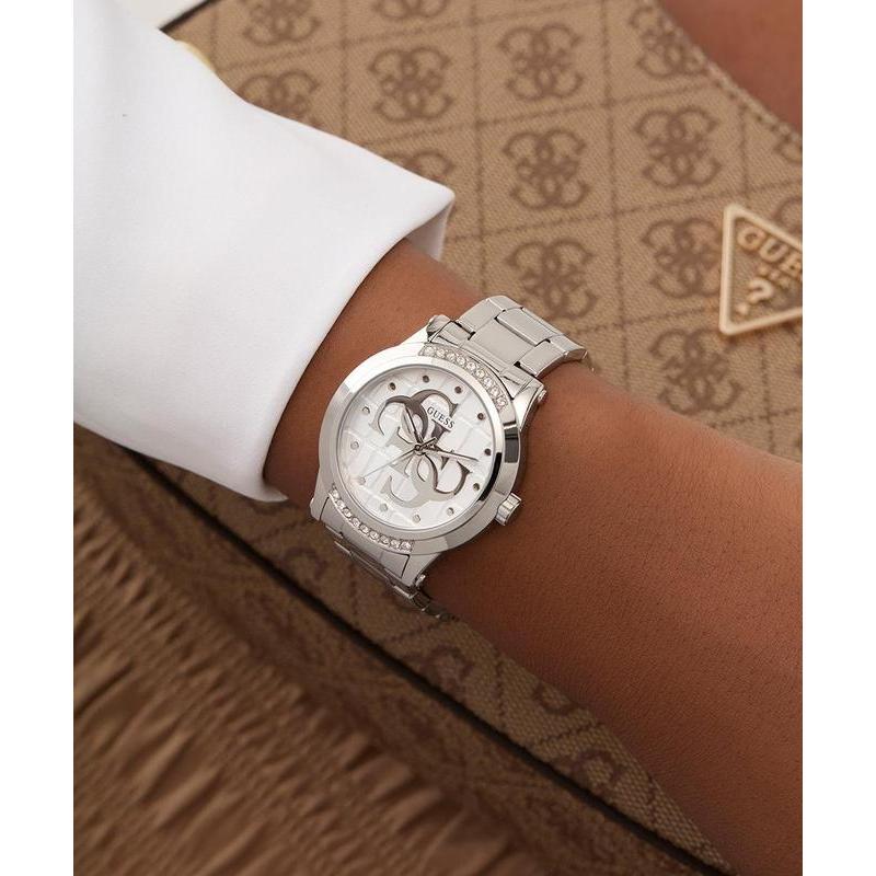Guess Silver Tone Analog Watch