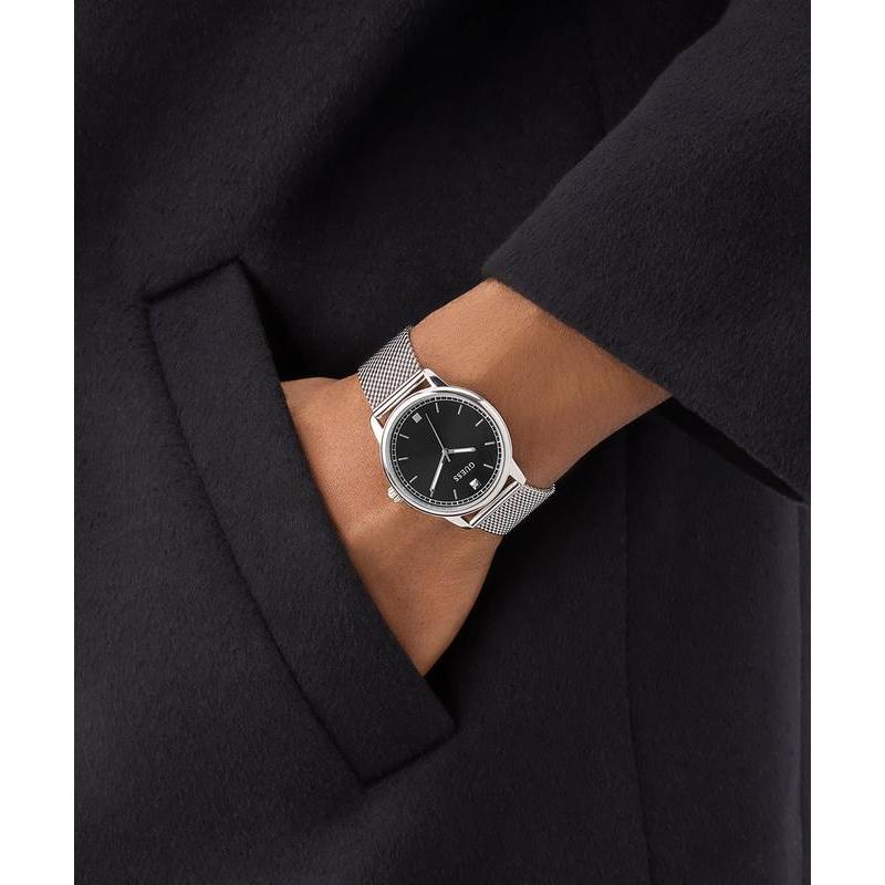 Guess Silver Tone Mesh Bracelet Analog Watch