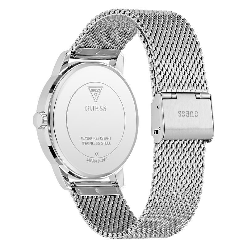Guess Silver Tone Mesh Bracelet Analog Watch
