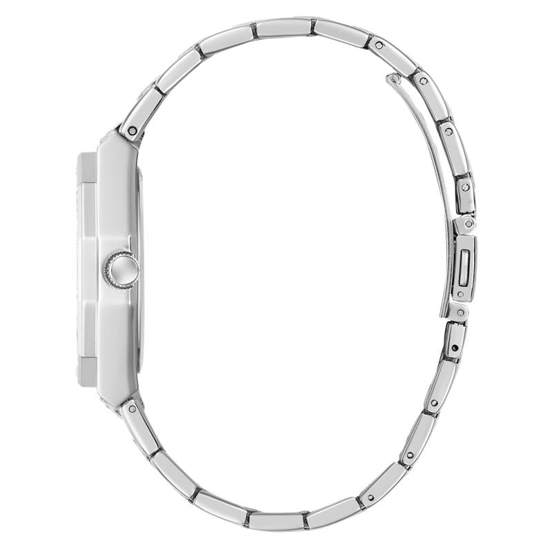 Guess Silver Tone Multi-function Watch with Swarovski Crystals