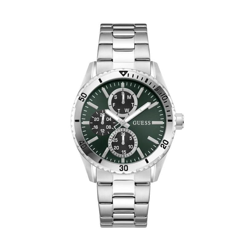 Guess Silver Velocity Green Dial Men's Watch
