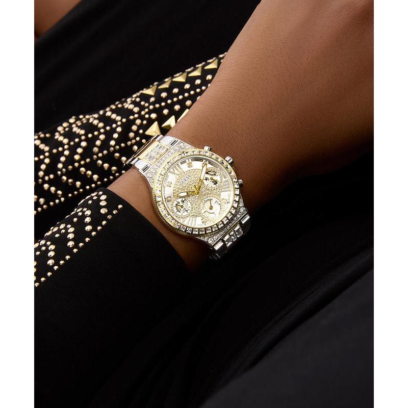 Guess Two-Tone Multifunction Crystal-Accented Stainless-Steel Watch