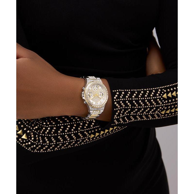 Guess Two-Tone Multifunction Crystal-Accented Stainless-Steel Watch