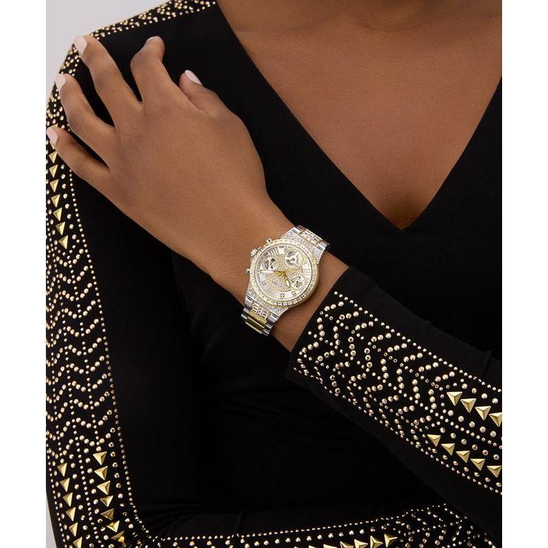 Guess Two-Tone Multifunction Crystal-Accented Stainless-Steel Watch