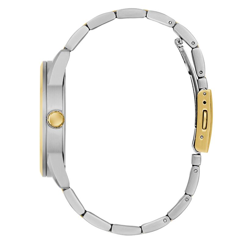 Guess Two-Tone Silver Gold Analog Watch Blue Dial