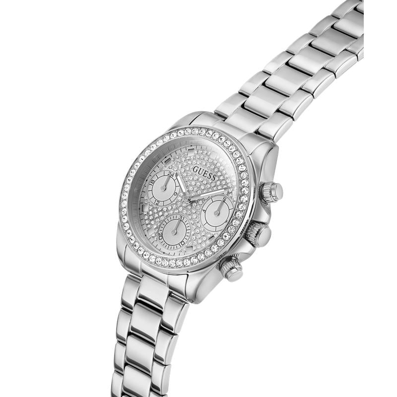 Guess Women's Elegant Victoria Silver Tone Analog Watch