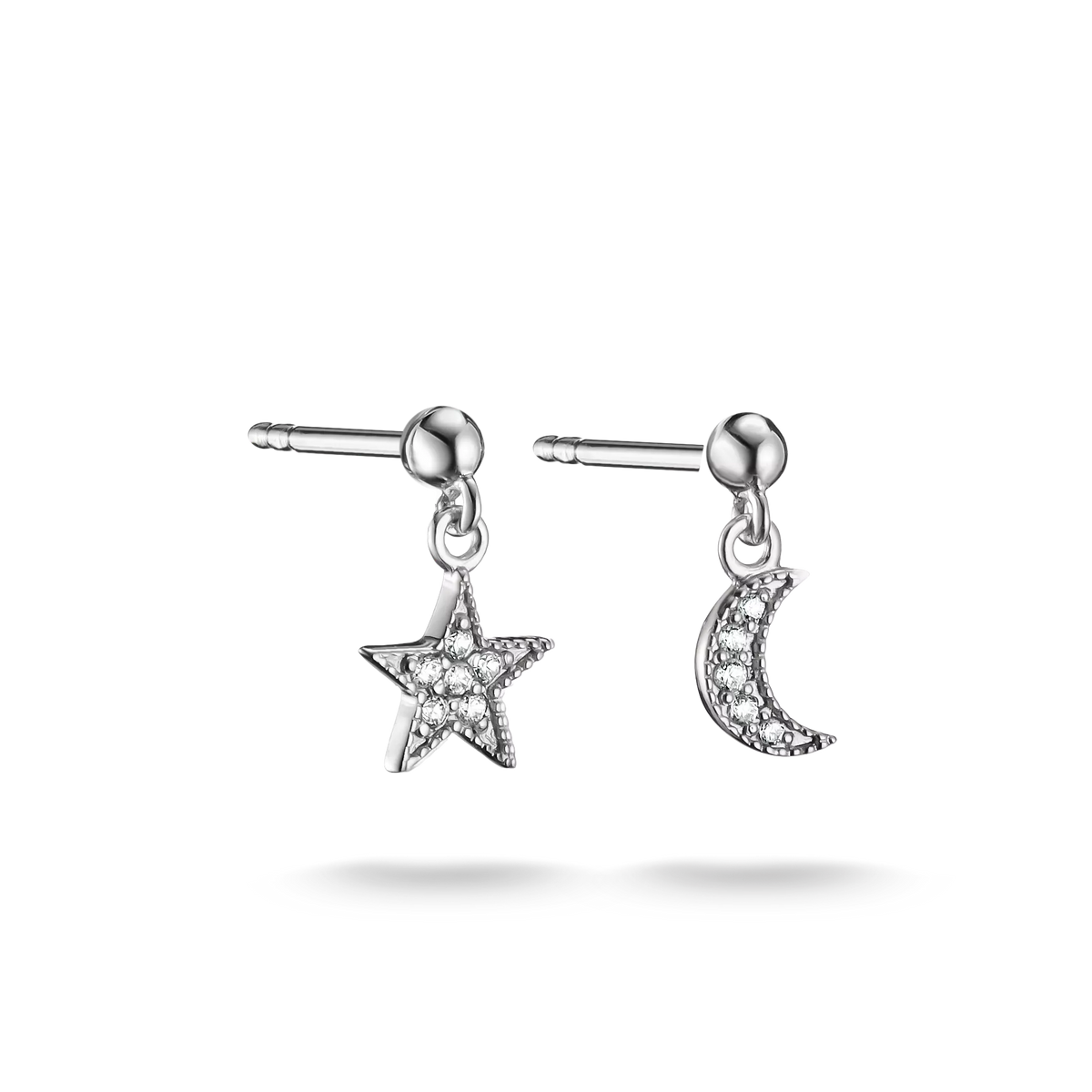 THOMAS SABO Moon and Star Zirconia Stud Earrings