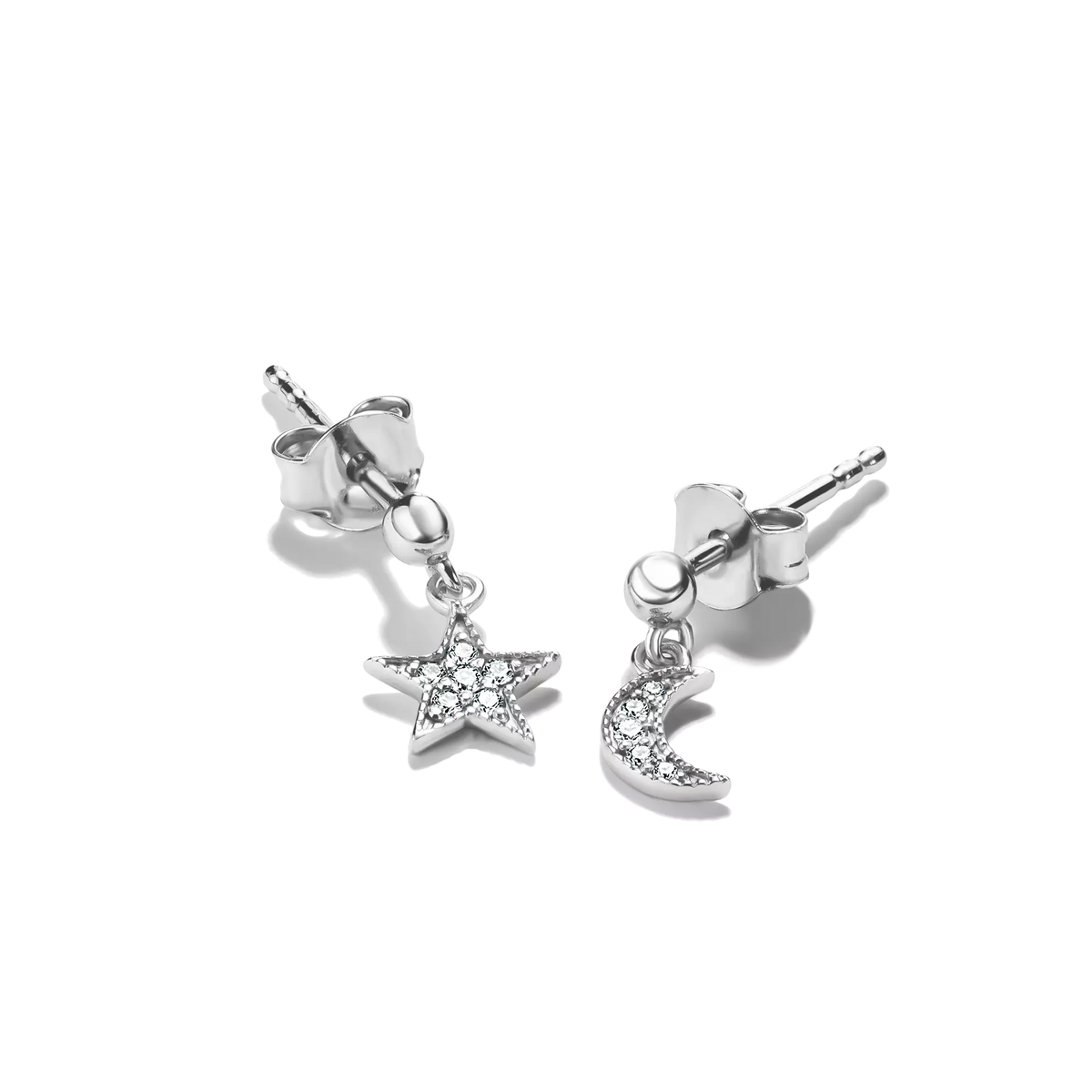 THOMAS SABO Moon and Star Zirconia Stud Earrings