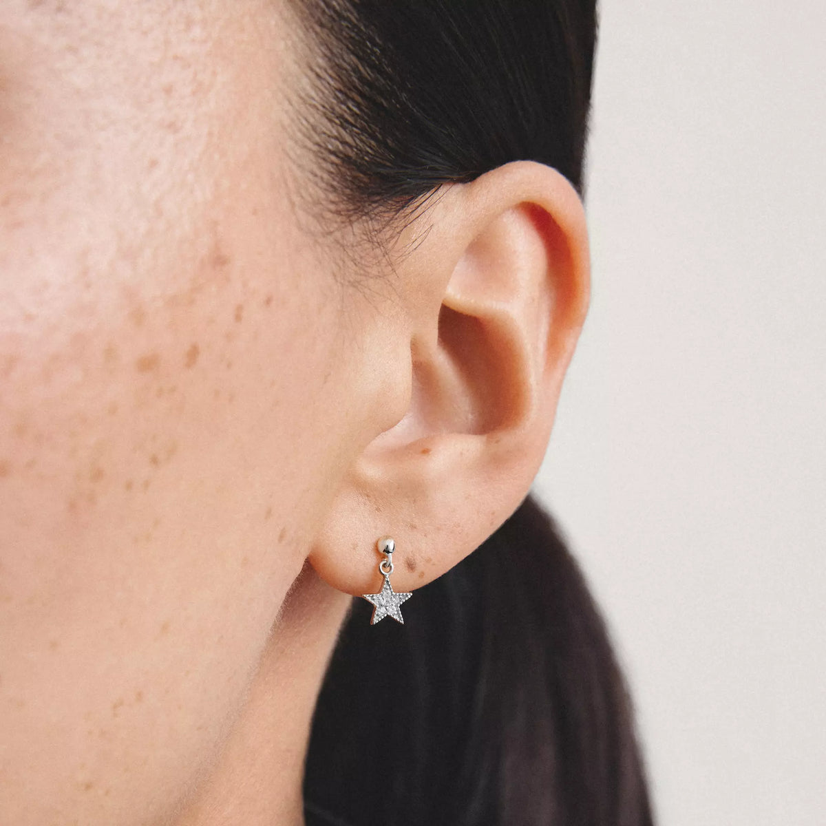 THOMAS SABO Moon and Star Zirconia Stud Earrings