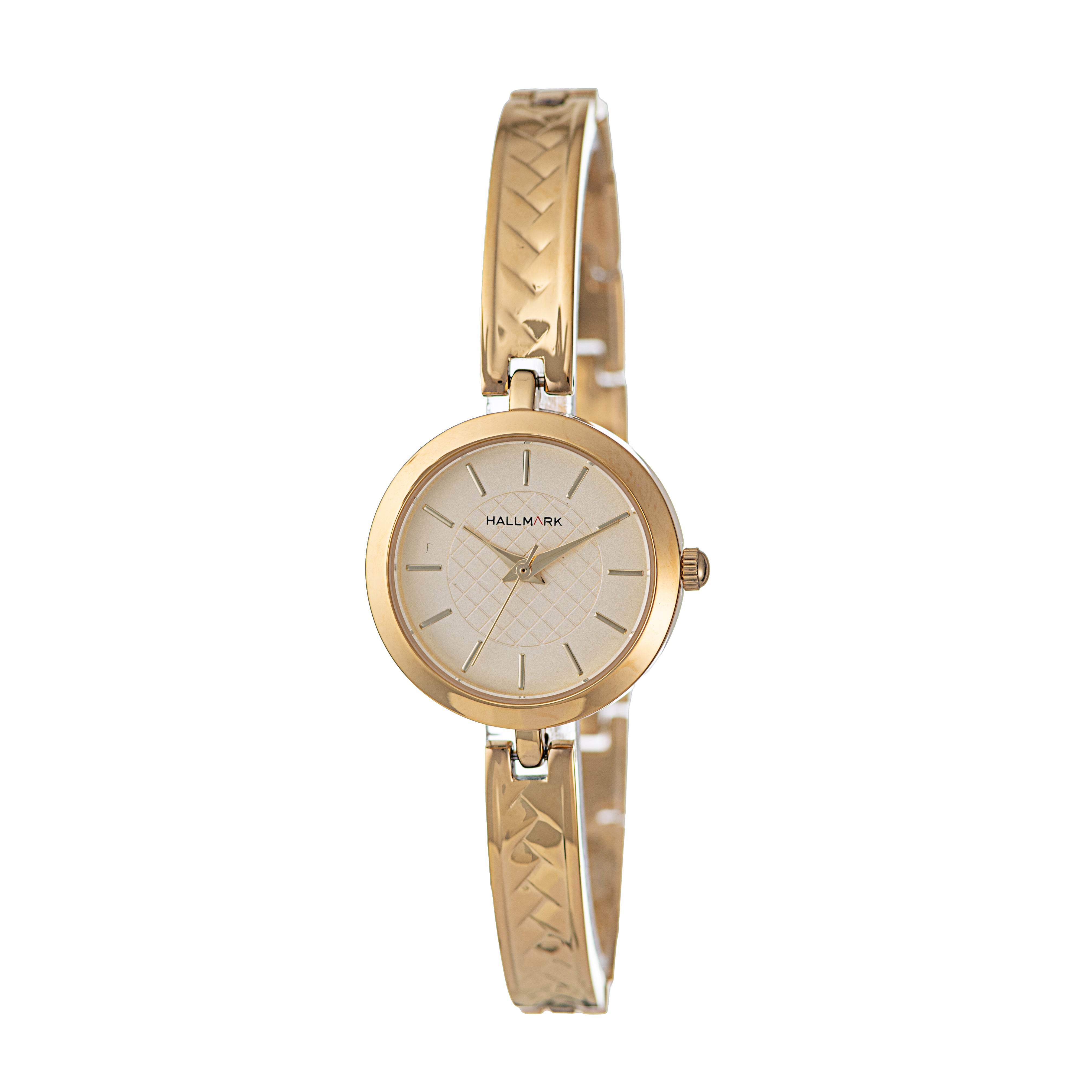 Hallmark Ladies’ Gold-Tone Bangle Watch with Champagne Dial