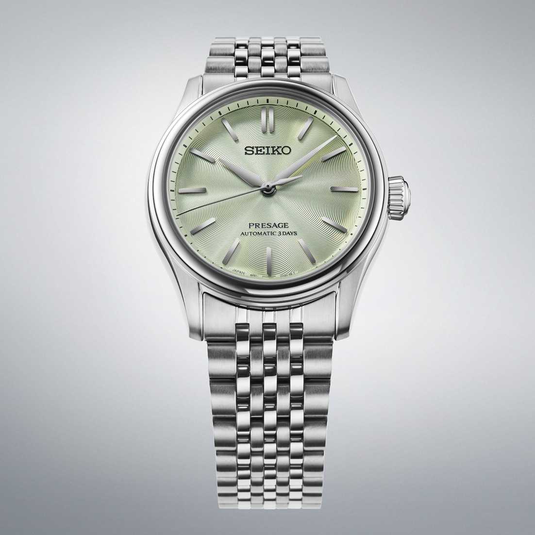 Seiko Presage Classic Green Dial HCC002J1 - case detail