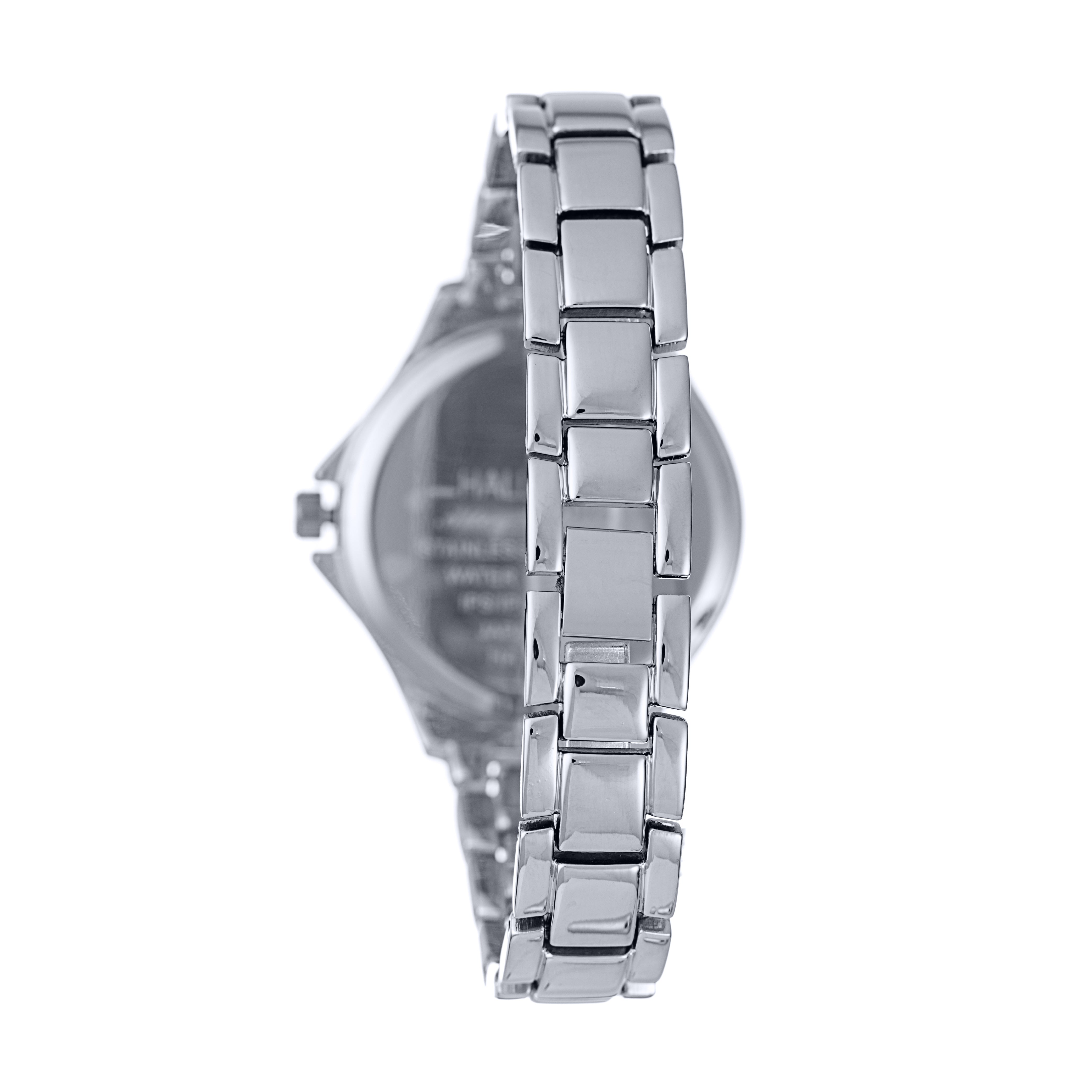Hallmark Ladies Silver-Tone Crystal Bezel Bracelet Watch
