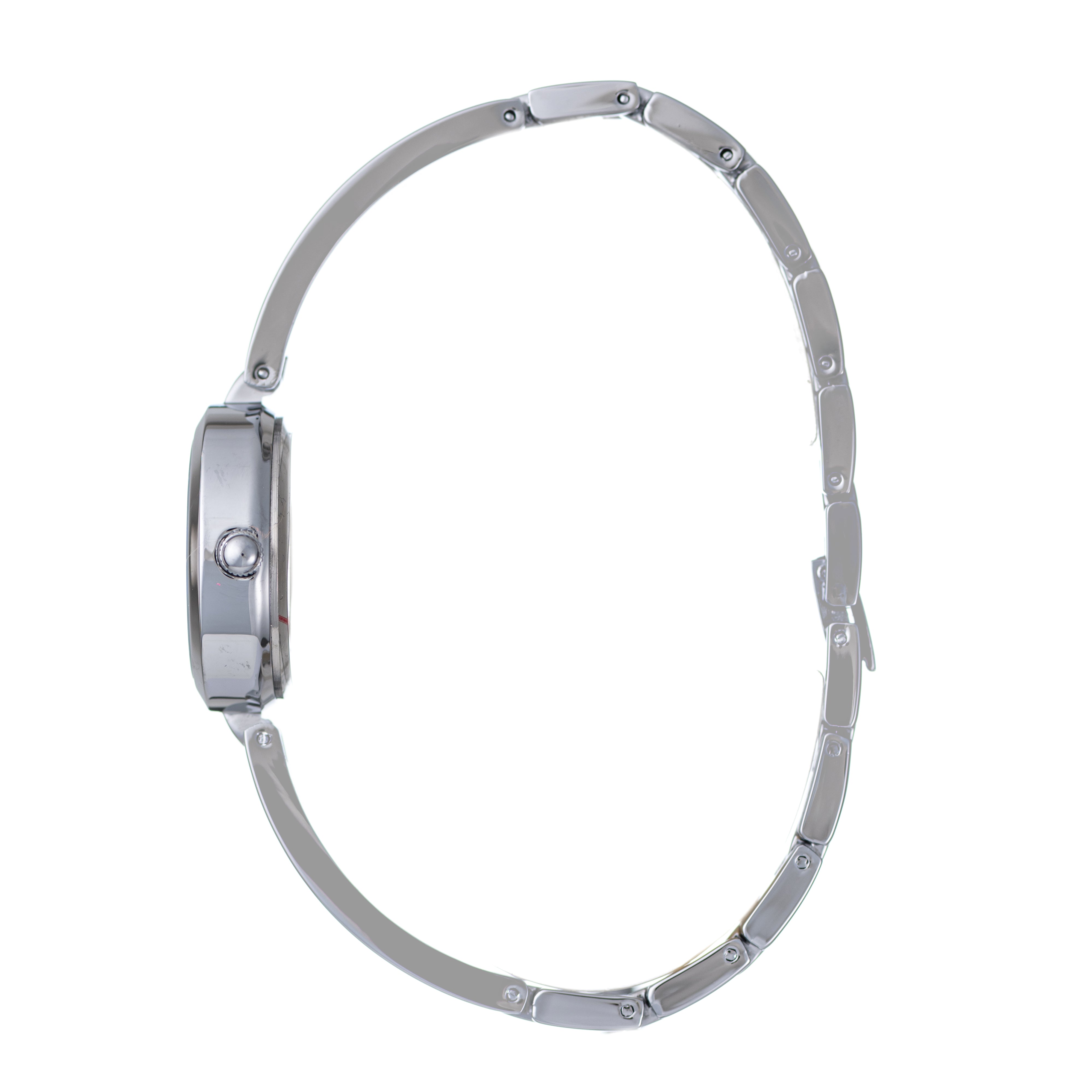 Hallmark Ladies’ Silver-Tone Bangle Watch with Black Dial