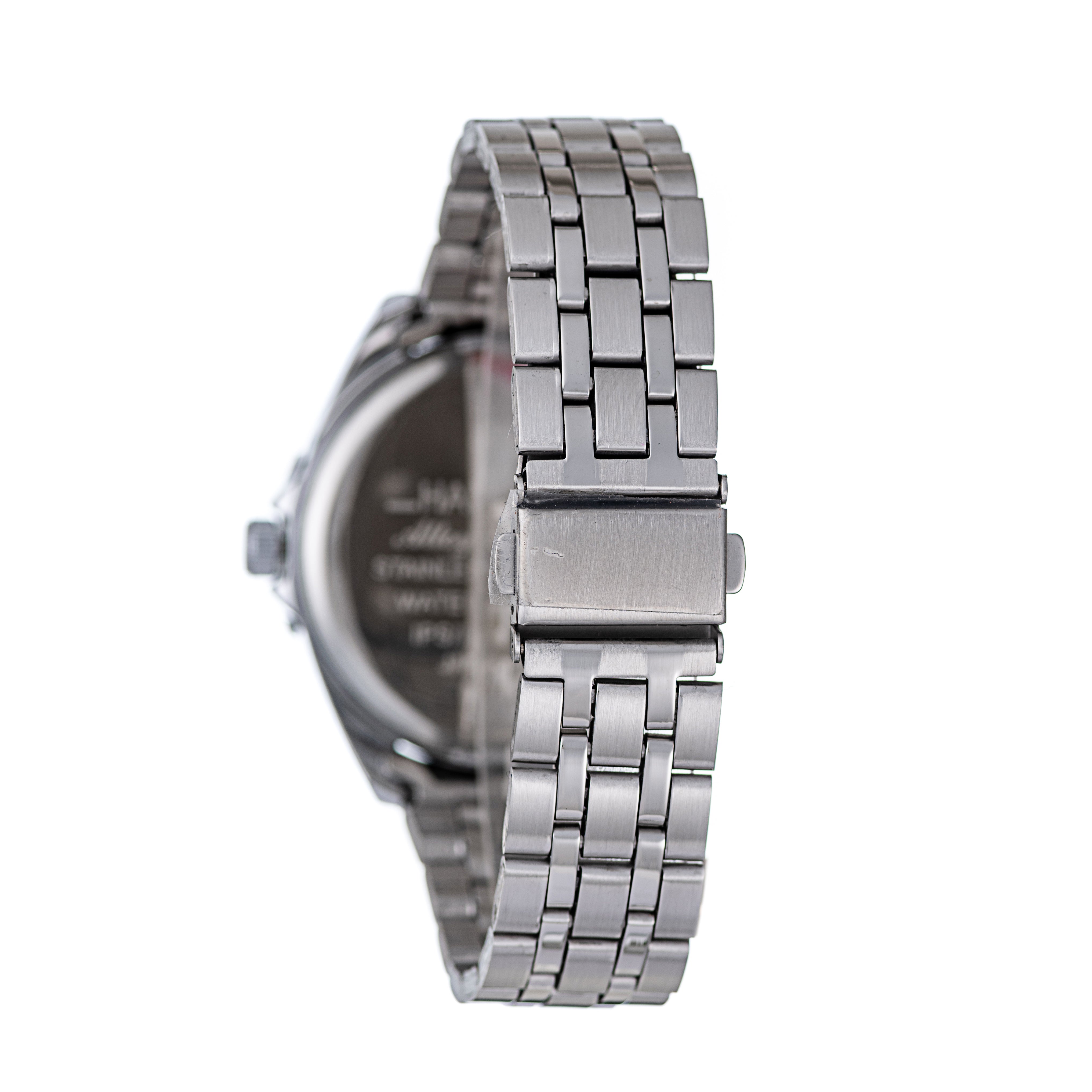 Hallmark Men’s Silver-Tone Sports Watch with Silver Dial and Black Bezel