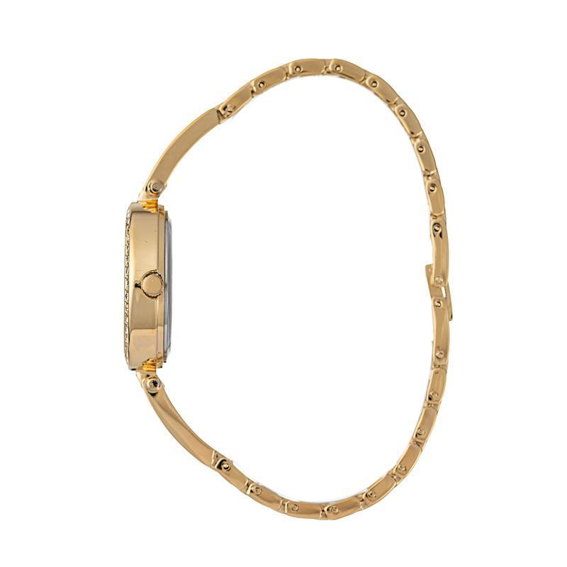 Hallmark Ladies Gold-Tone Crystal Bezel Bracelet Watch