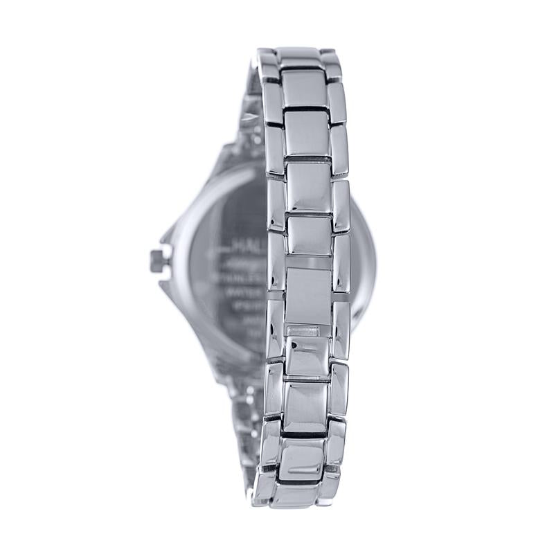 Hallmark Ladies Silver-Tone Crystal Bezel Bracelet Watch