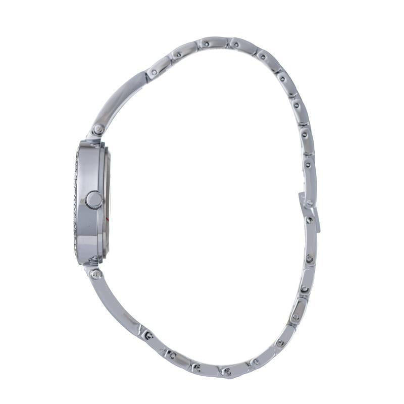 Hallmark Ladies Silver-Tone Crystal Bezel Bracelet Watch