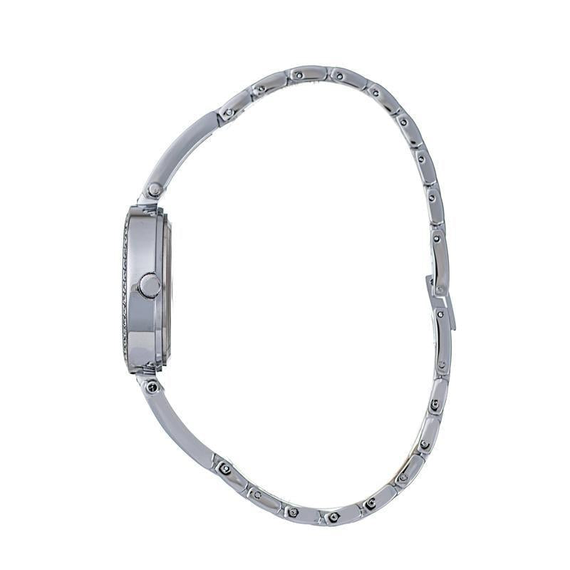 Hallmark Ladies Silver-Tone Crystal Bezel Bracelet Watch