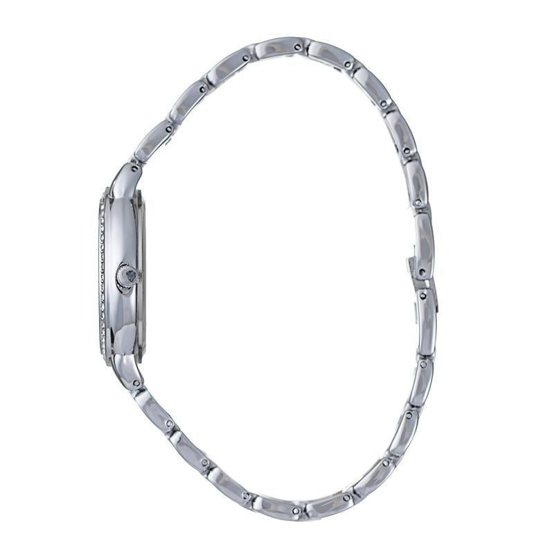 Hallmark Ladies Silver-Tone Crystal Bracelet Watch