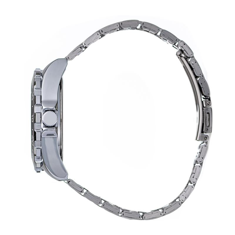 Hallmark Men’s Silver-Tone Sports Watch with Blue Dial and Black Bezel